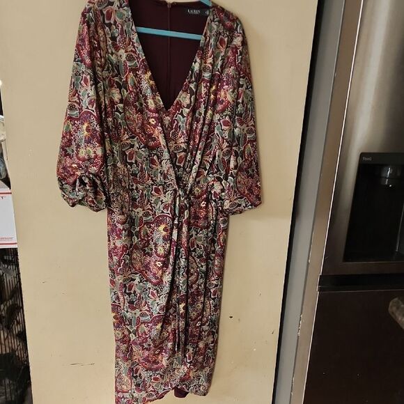 Ralph Lauren  size 18 NWT Floral Floral Wrap 👗 dress - Picture 1 of 7